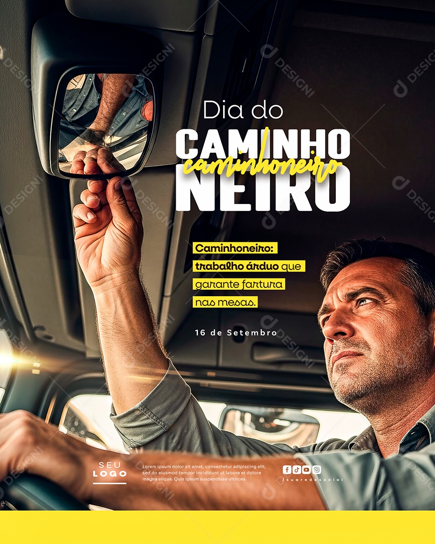 Dia do Caminhoneiro 16 de Setembro Social Media PSD Editável