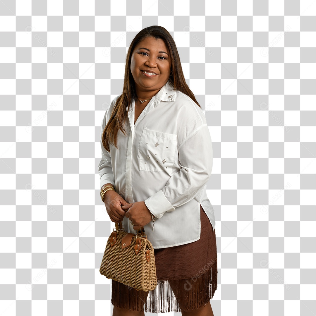 Mulher Morena Sorrindo PNG Transparente