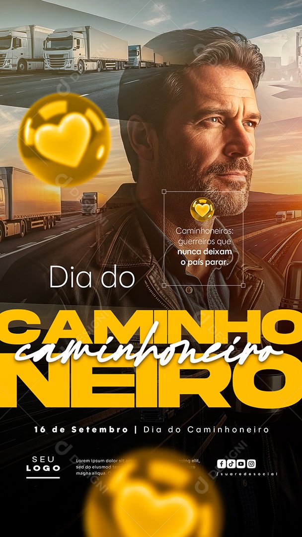 Story Dia do Caminhoneiro 16 de Setembro Social Media PSD Editável