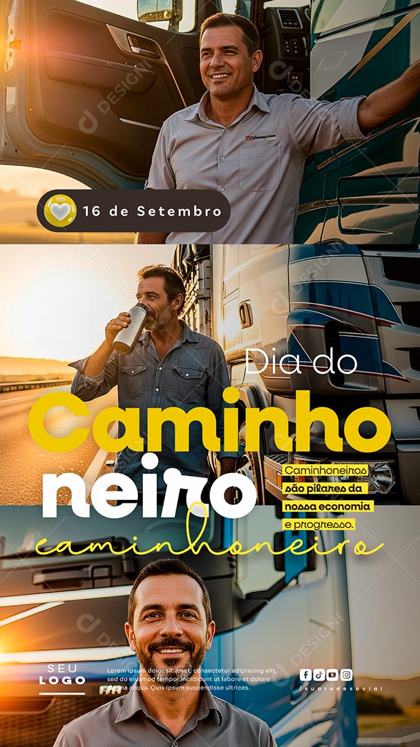 Story Dia do Caminhoneiro 16 de Setembro Social Media PSD Editável