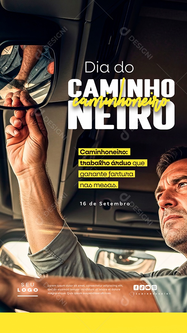 Story Dia do Caminhoneiro 16 de Setembro Social Media PSD Editável