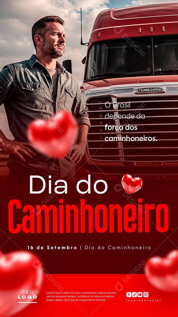 Story Dia do Caminhoneiro 16 de Setembro Social Media PSD Editável
