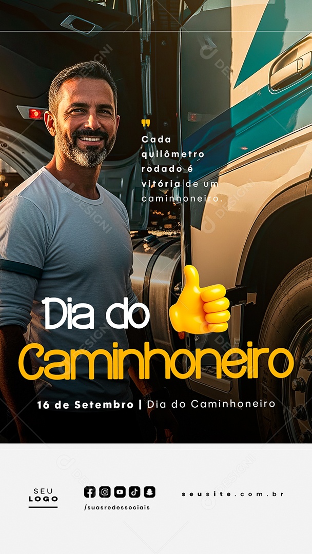 story Dia do Caminhoneiro 16 de Setembro Social Media PSD Editável