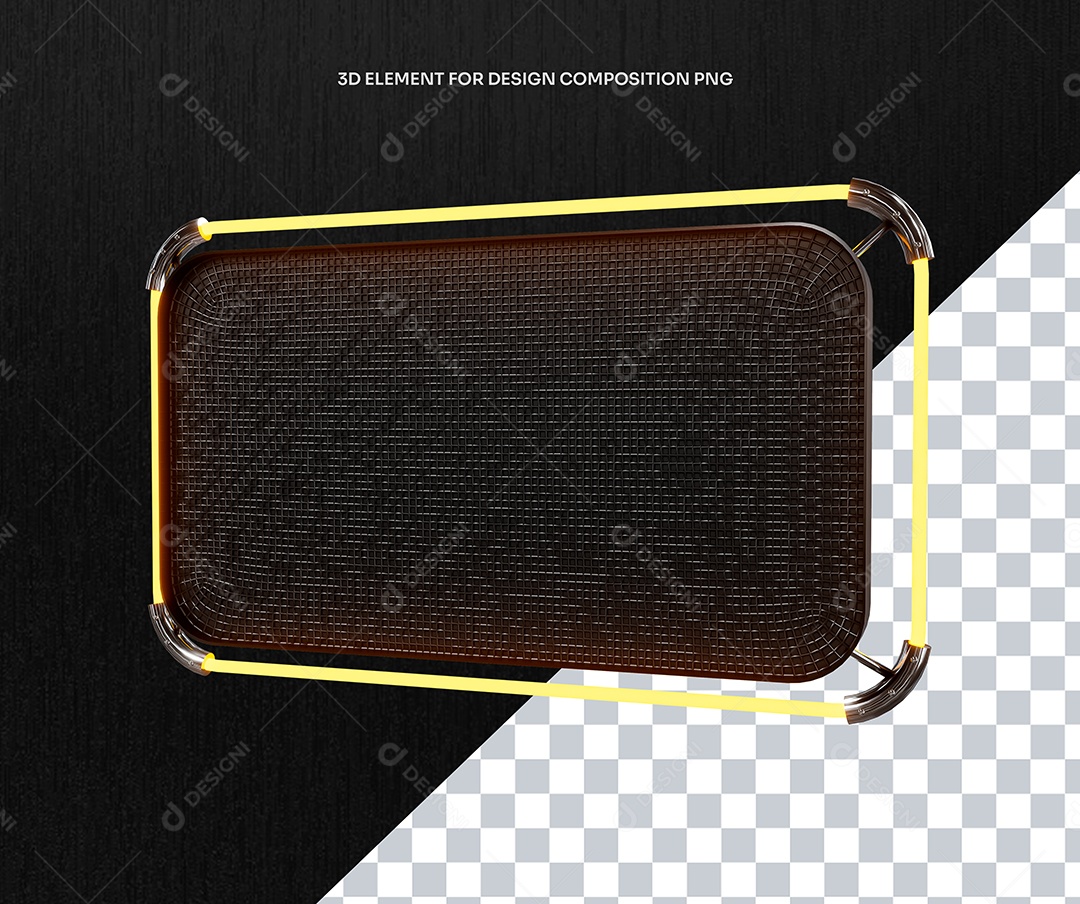 Elemento 3D Estrutura de Metal para Composição PSD