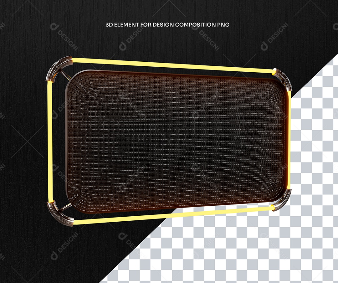 Elemento 3D Estrutura de Metal para Composição PSD