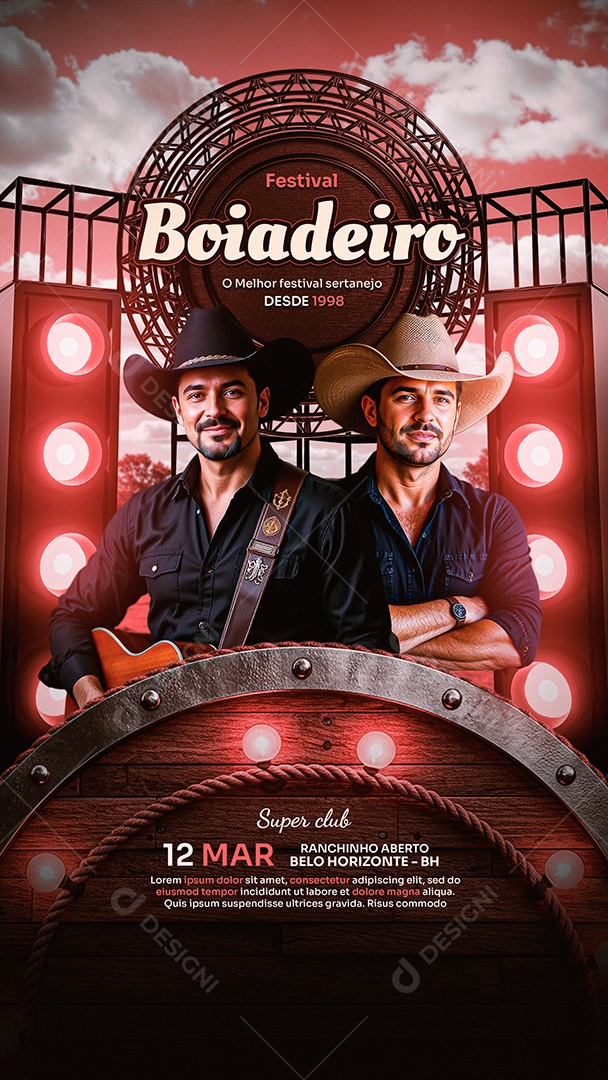 Feed Flyer Boiadeiro Fesival Social Media PSD Editável