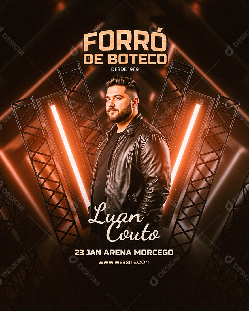 Feed Flyer Forró de Boteco Social Media PSD Editável