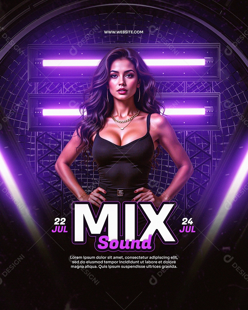 Feed Flyer Mix Sound Social Media PSD Editável