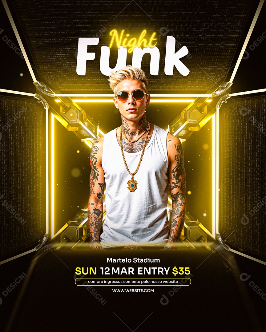 Feed Flyer Night Funk Social Media PSD Editável
