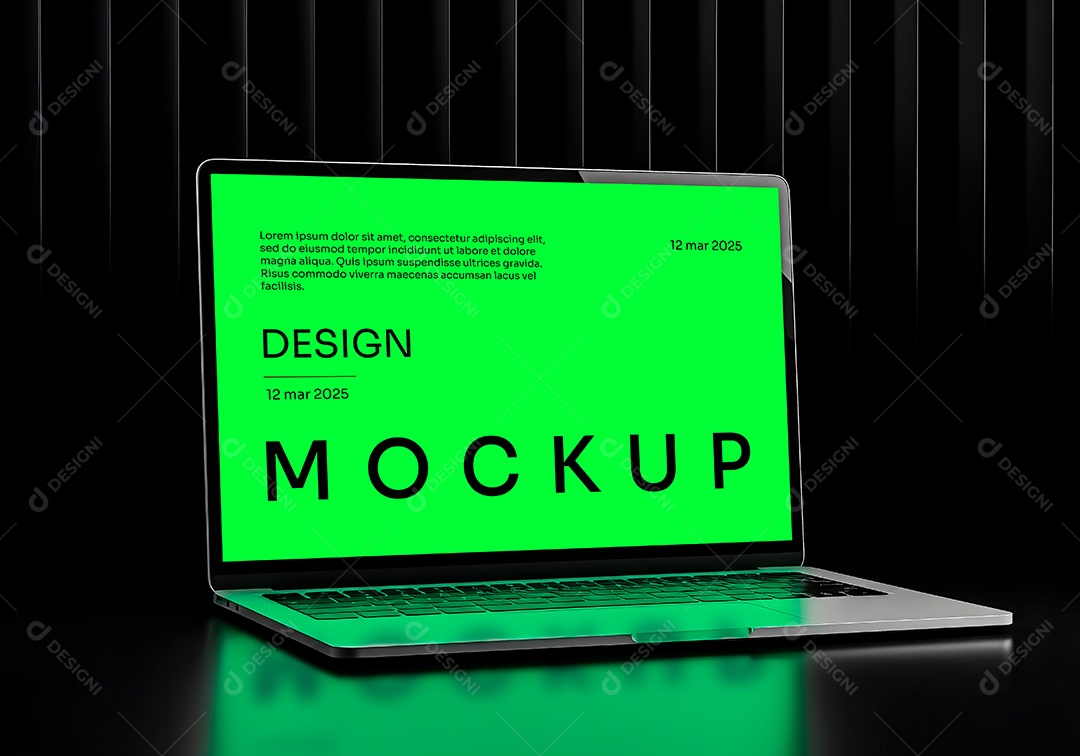 Mockup de Notebook Verde para Composição PSD