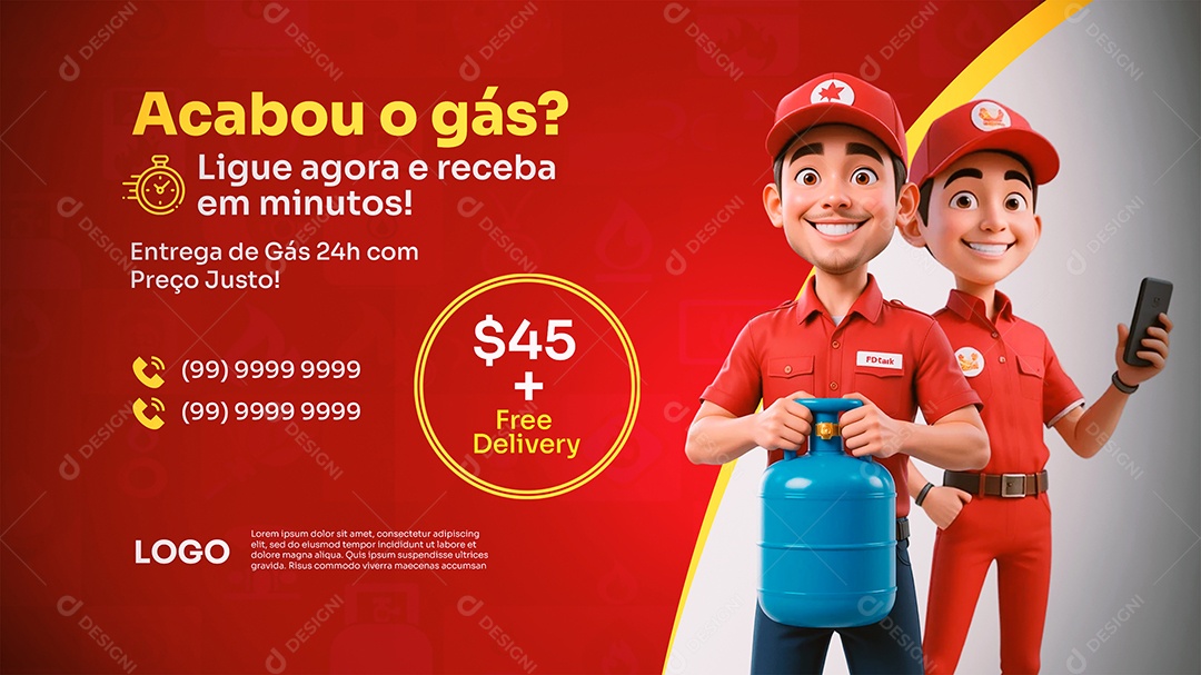 Post Banner Gás Acabou o Gás Social Media PSD Editável