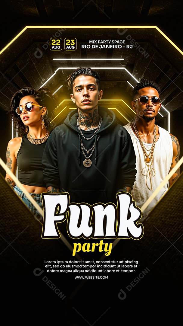 Story Flyer Funk Party Social Media PSD Editável
