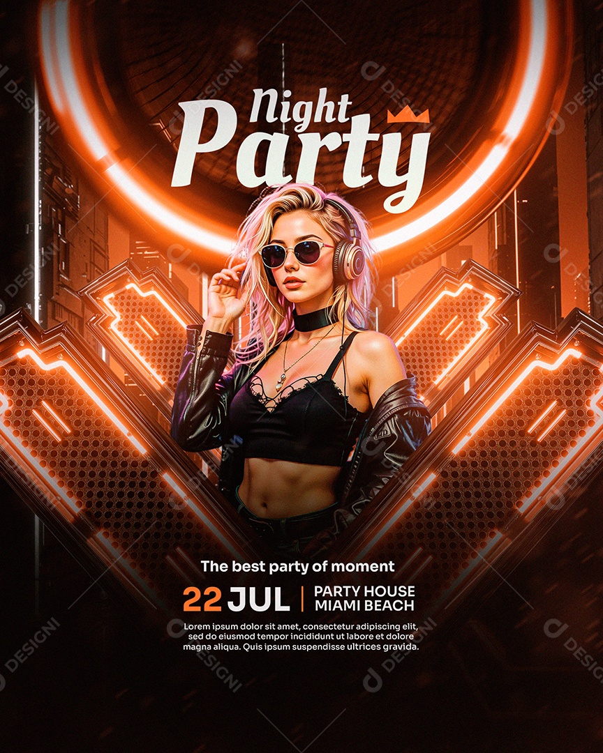 Story Flyer Nigh Party The Best Social Media PSD Editável