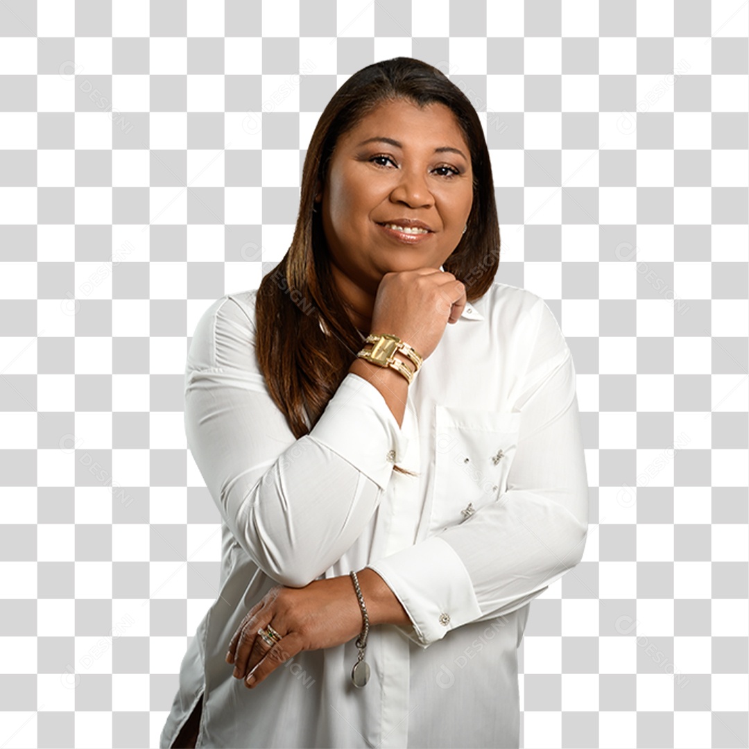 Mulher Morena Sorrindo PNG Transparente