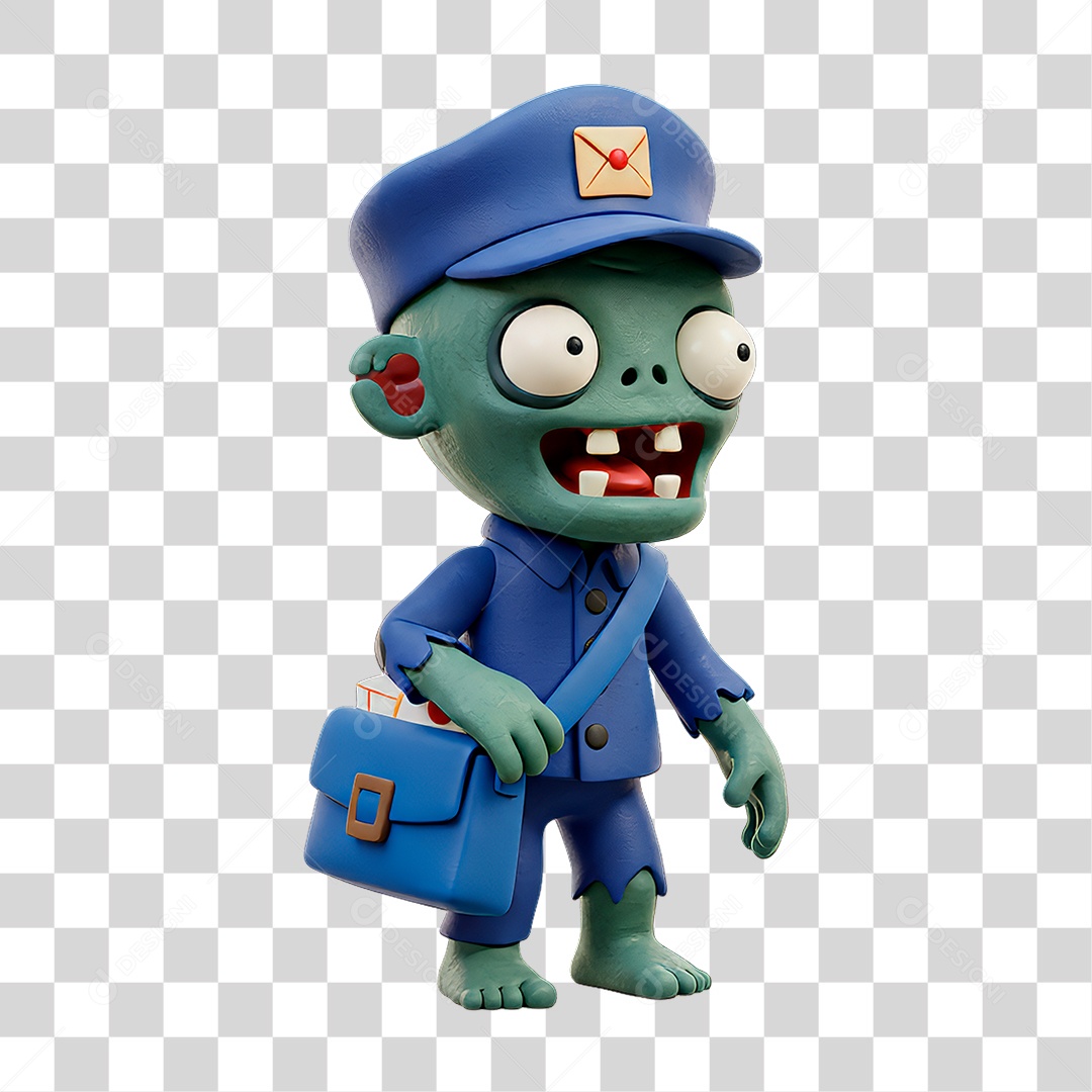 Personagem de Halloween Zumbi Carteiro PNG Transparente