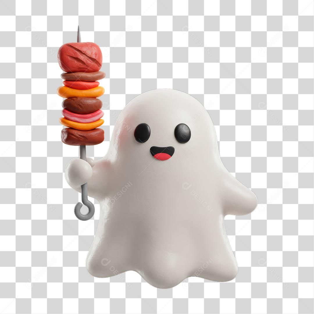 Personagem 3D de Halloween Fantasma PNG Transparente
