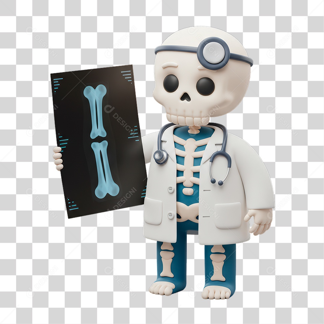 Personagem de Halloween Esqueleto Médico PNG Transparente
