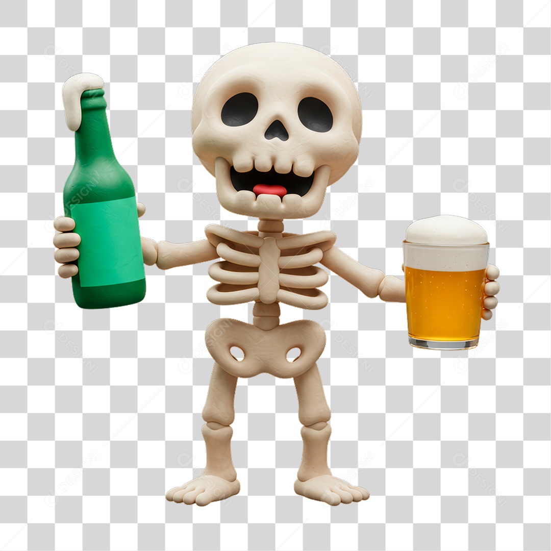 Personagem de Halloween Esqueleto PNG Transparente