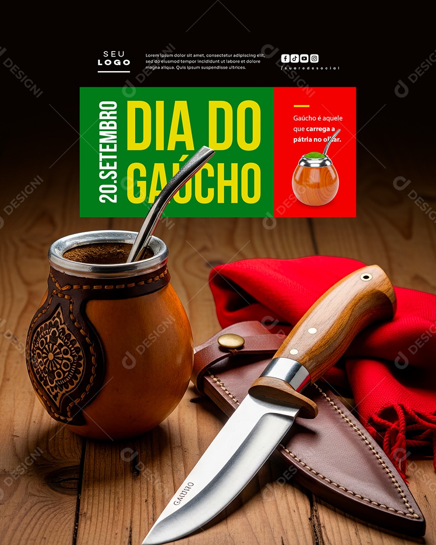 Dia do Gaúcho 20 de Setembro Social Media PSD Editável