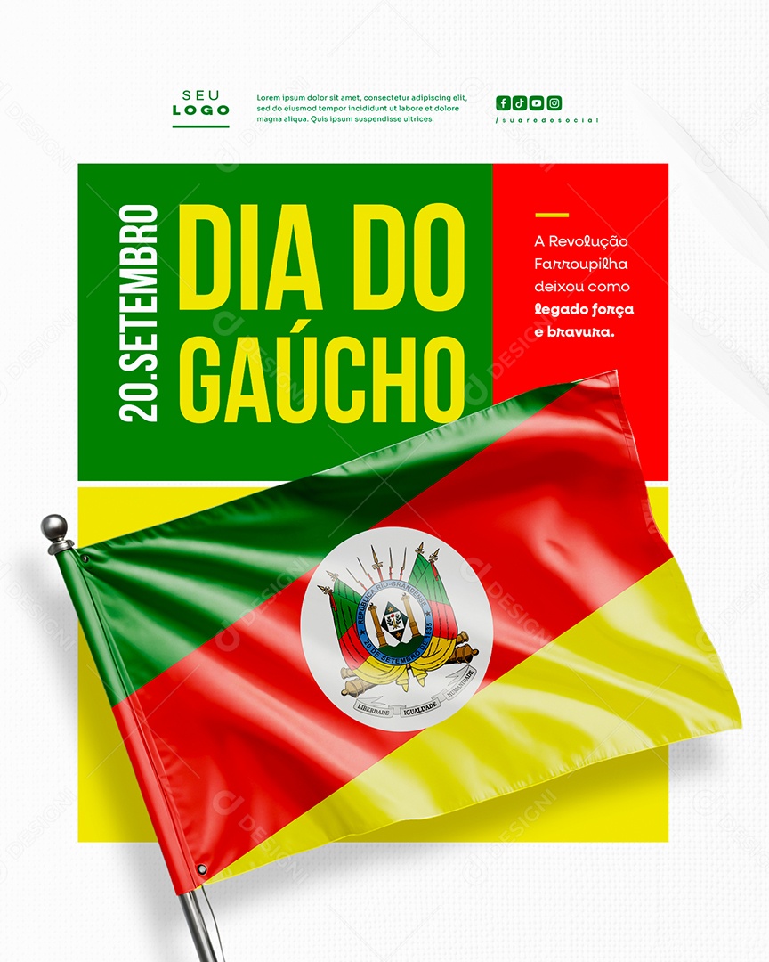 Dia do Gaúcho 20 de Setembro Social Media PSD Editável
