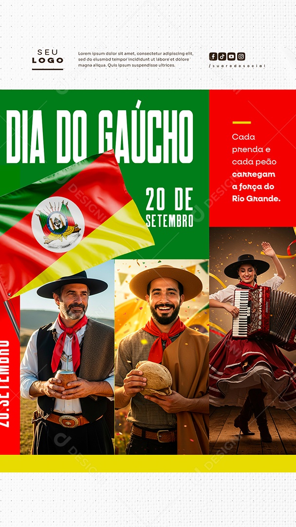 Story Dia do Gaúcho 20 de Setembro Social Media PSD Editável