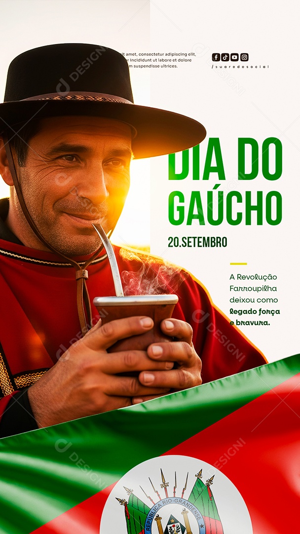 Story Dia do Gaúcho 20 de Setembro Social Media PSD Editável