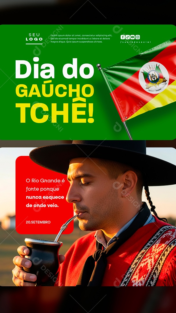 Story Dia do Gaúcho 20 de Setembro Social Media PSD Editável