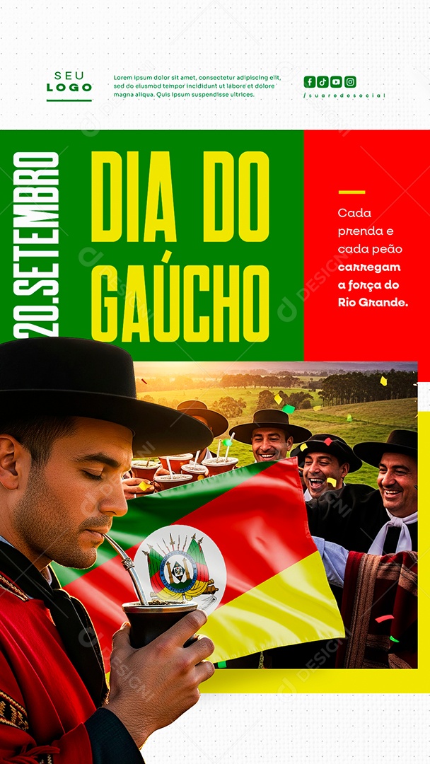 Story Dia do Gaúcho 20 de Setembro Social Media PSD Editável