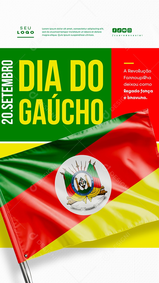 Story Dia do Gaúcho 20 de Setembro Social Media PSD Editável