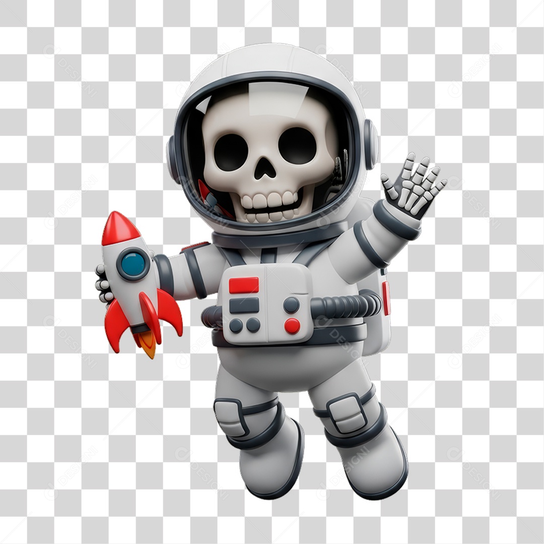 Personagem de Halloween Esqueleto Astronauta PNG Transparente