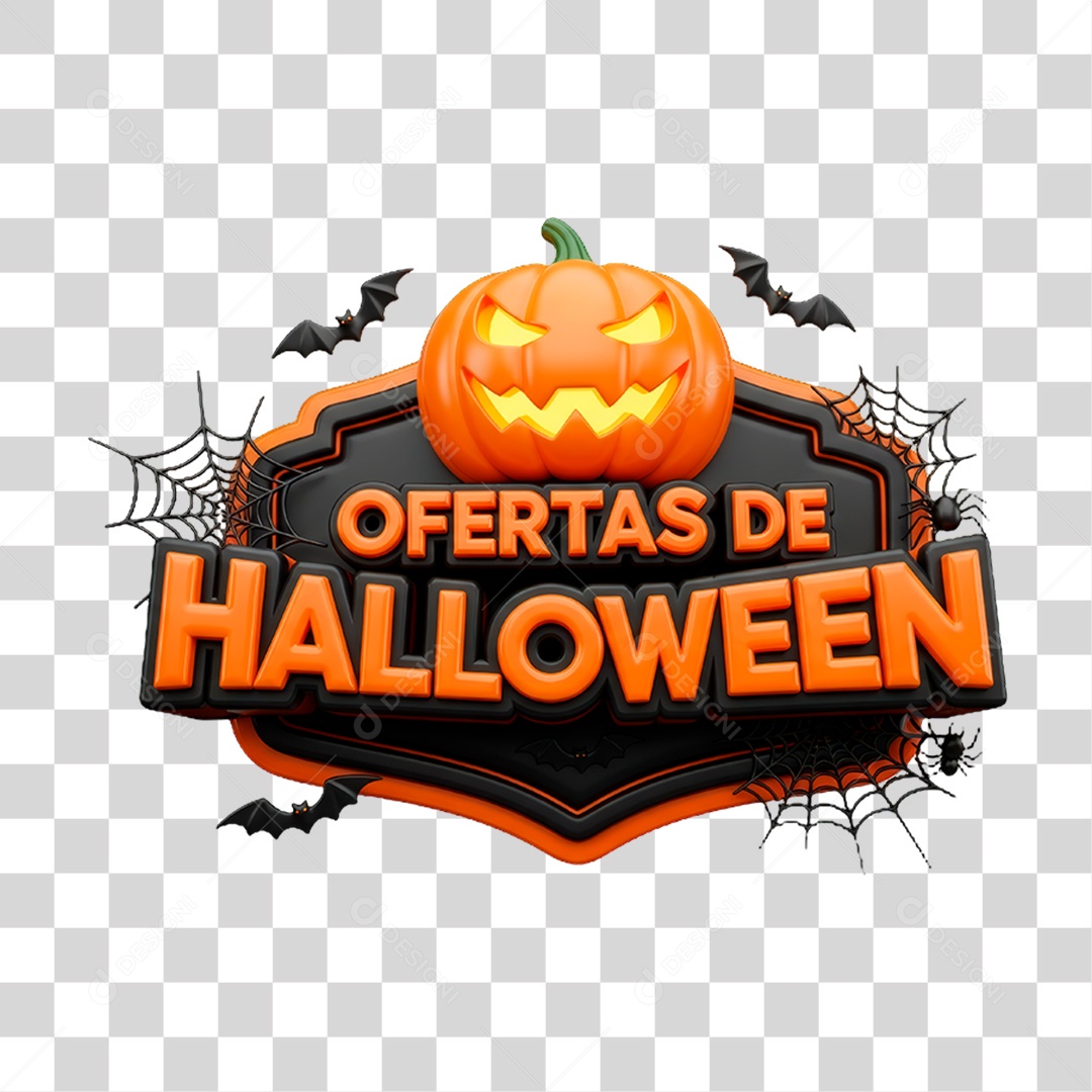 Selo 3D Ofertas de Halloween PNG Transparente