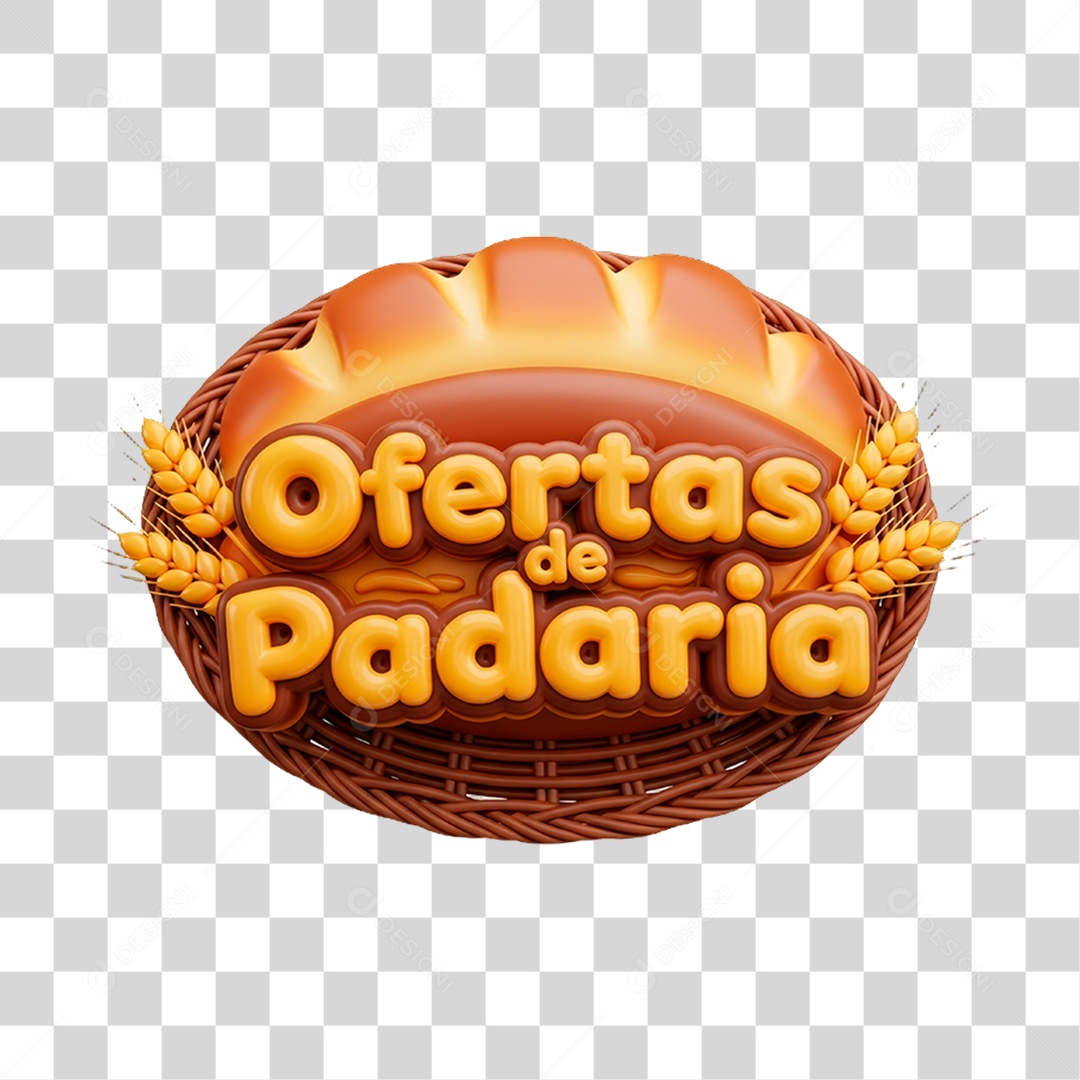 Selo 3D Ofertas de Padaria PNG Transparente