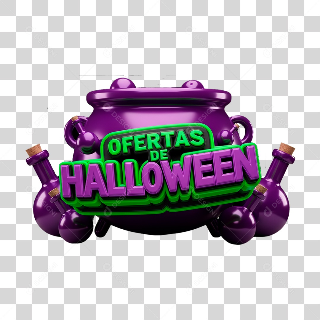 Selo 3D Ofertas de Halloween PNG Transparente