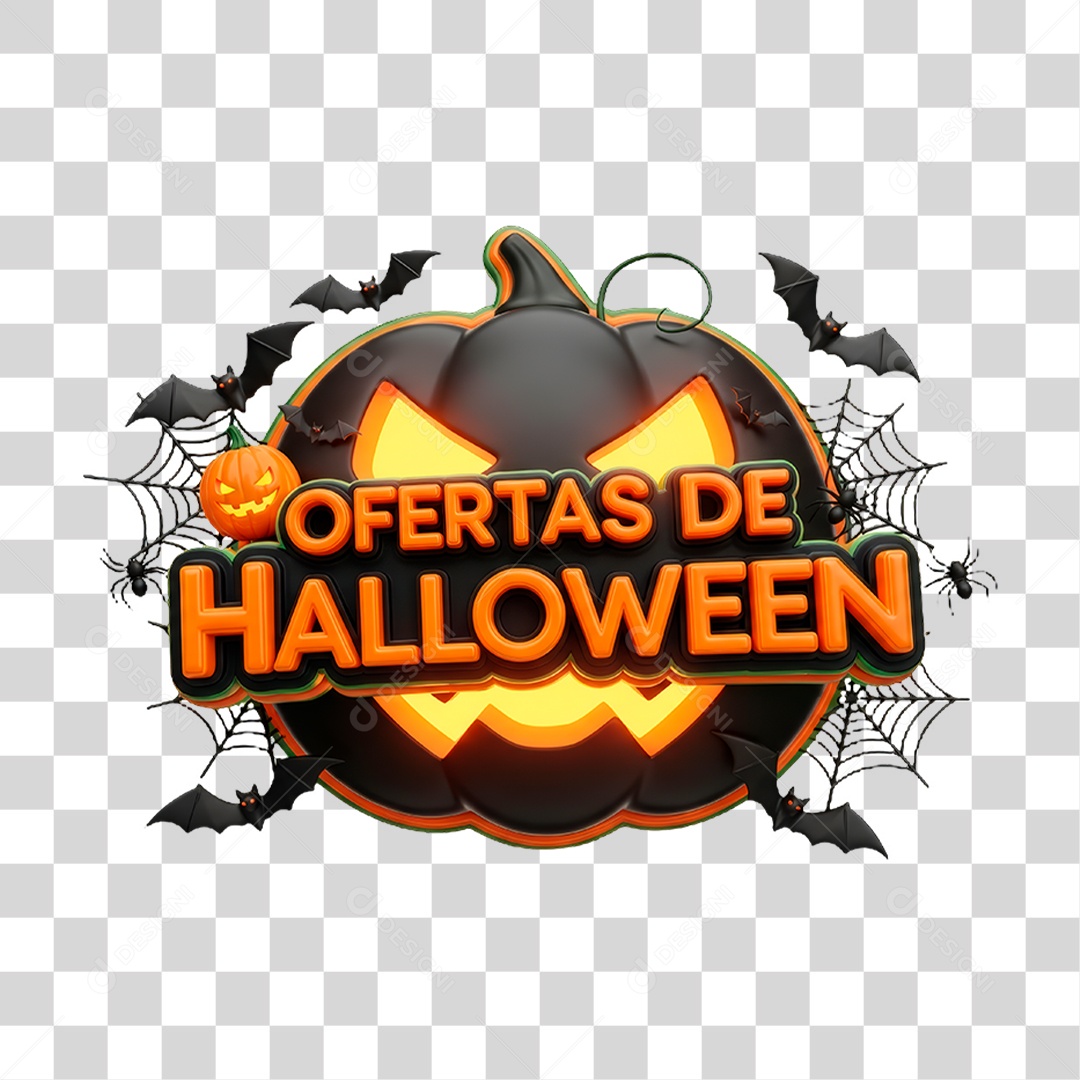 Selo 3D Ofertas de Halloween PNG Transparente