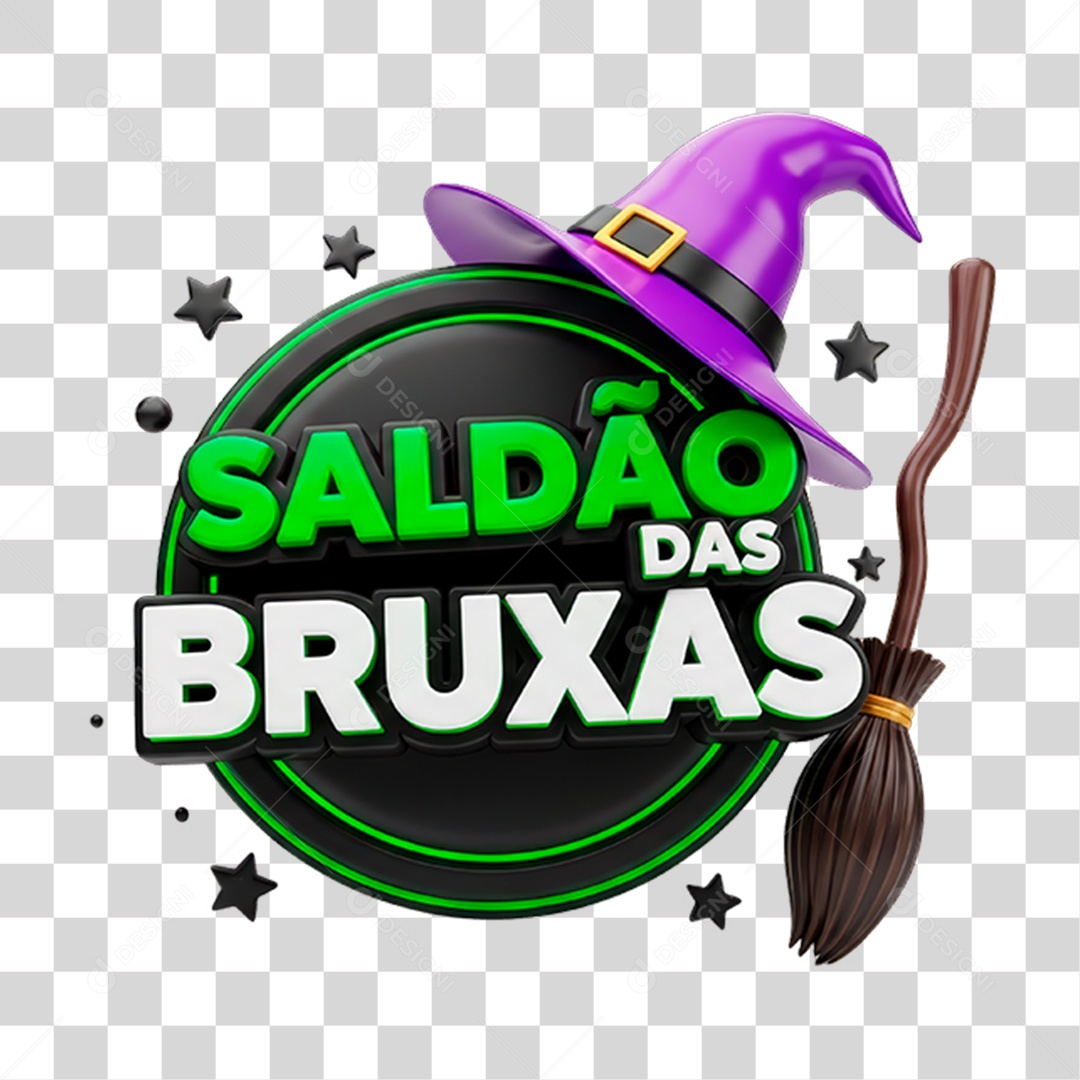 Selo 3D Saldão das Bruxas PNG Transparente