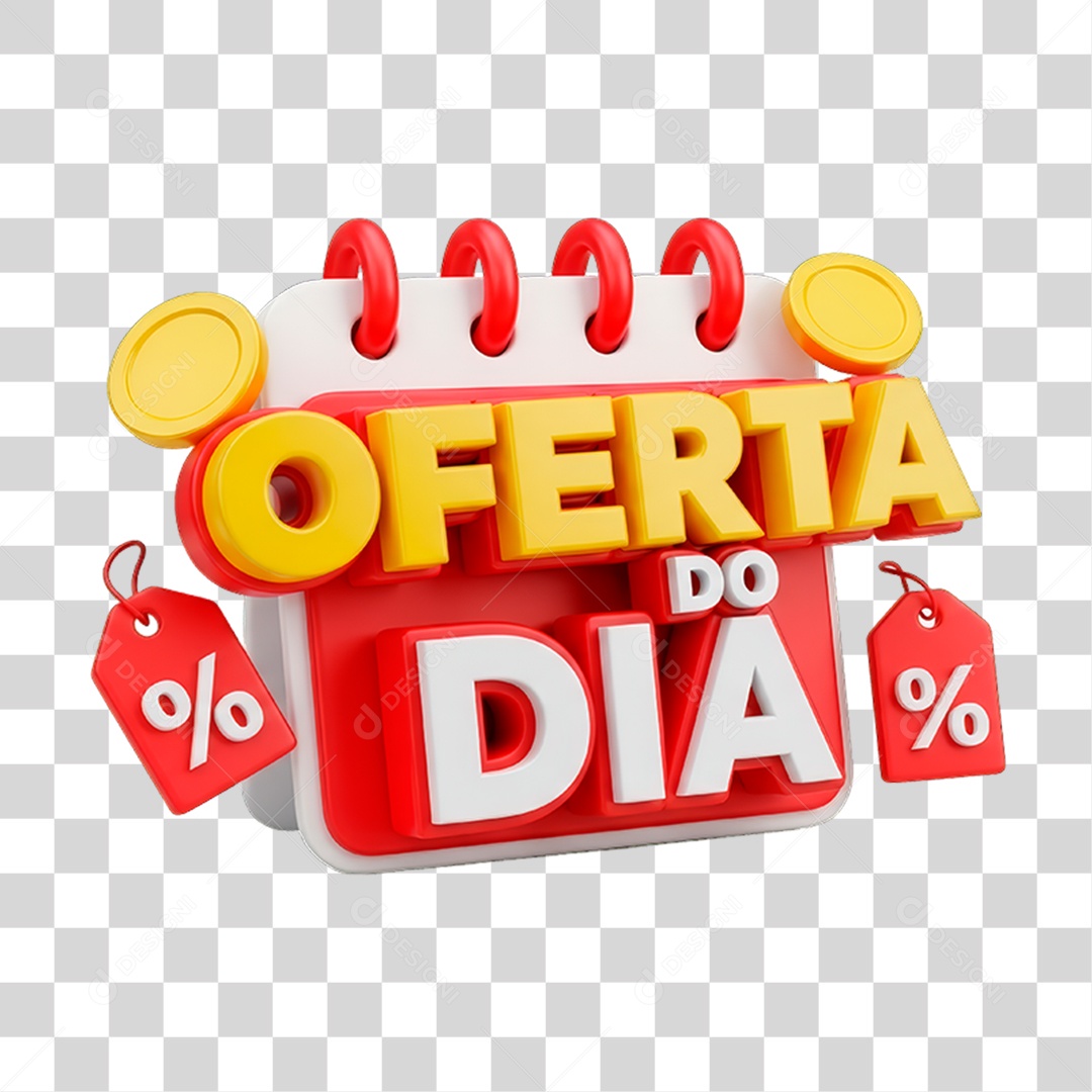 Selo 3D Oferta do Dia PNG Transparente