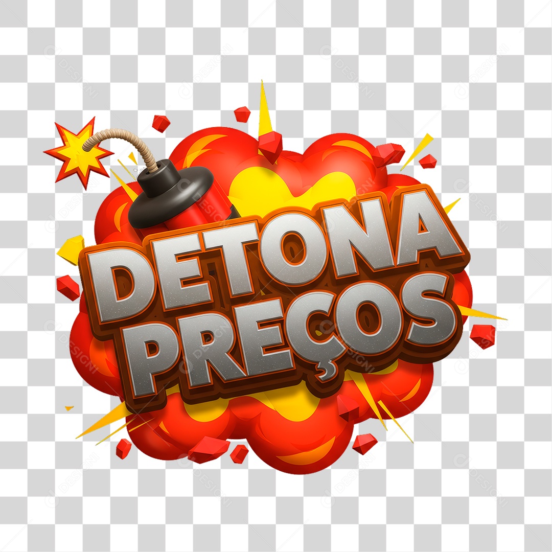 Selo 3D Detona Preços PNG Transparente