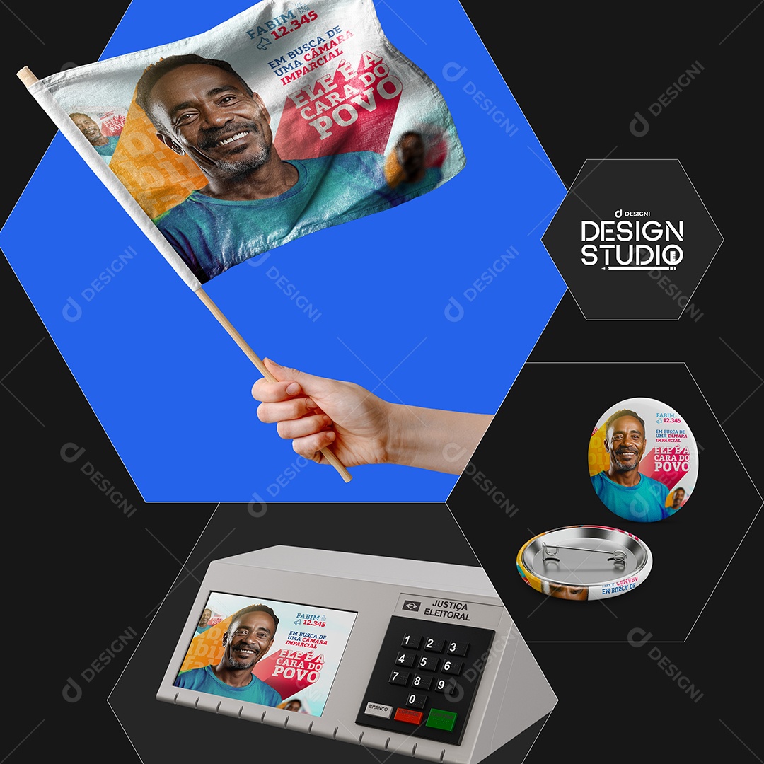 Mockup Brand Kit Instagram Campanha Eleitoral PSD Editável