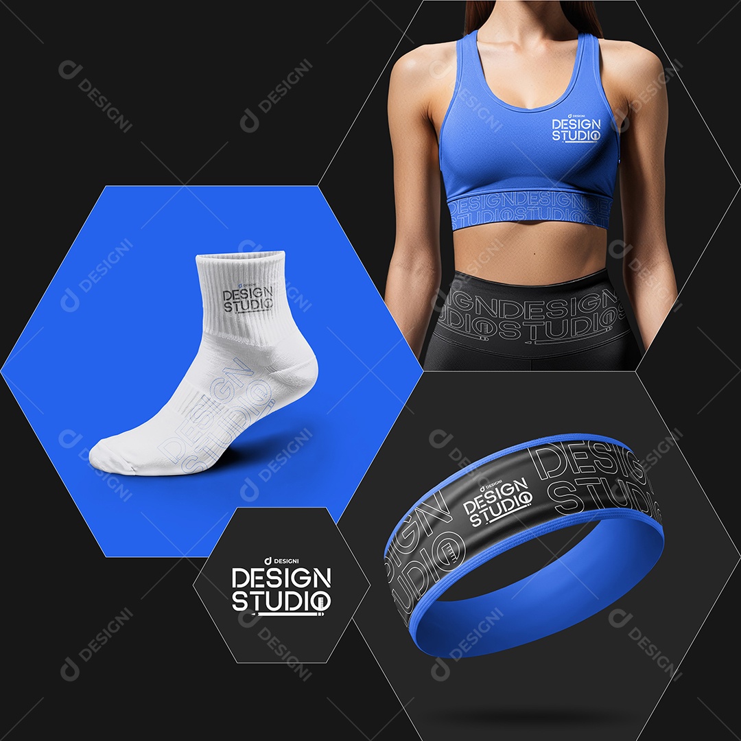 Mockup Brand Kit Instagram Material Esportivo PSD Editável