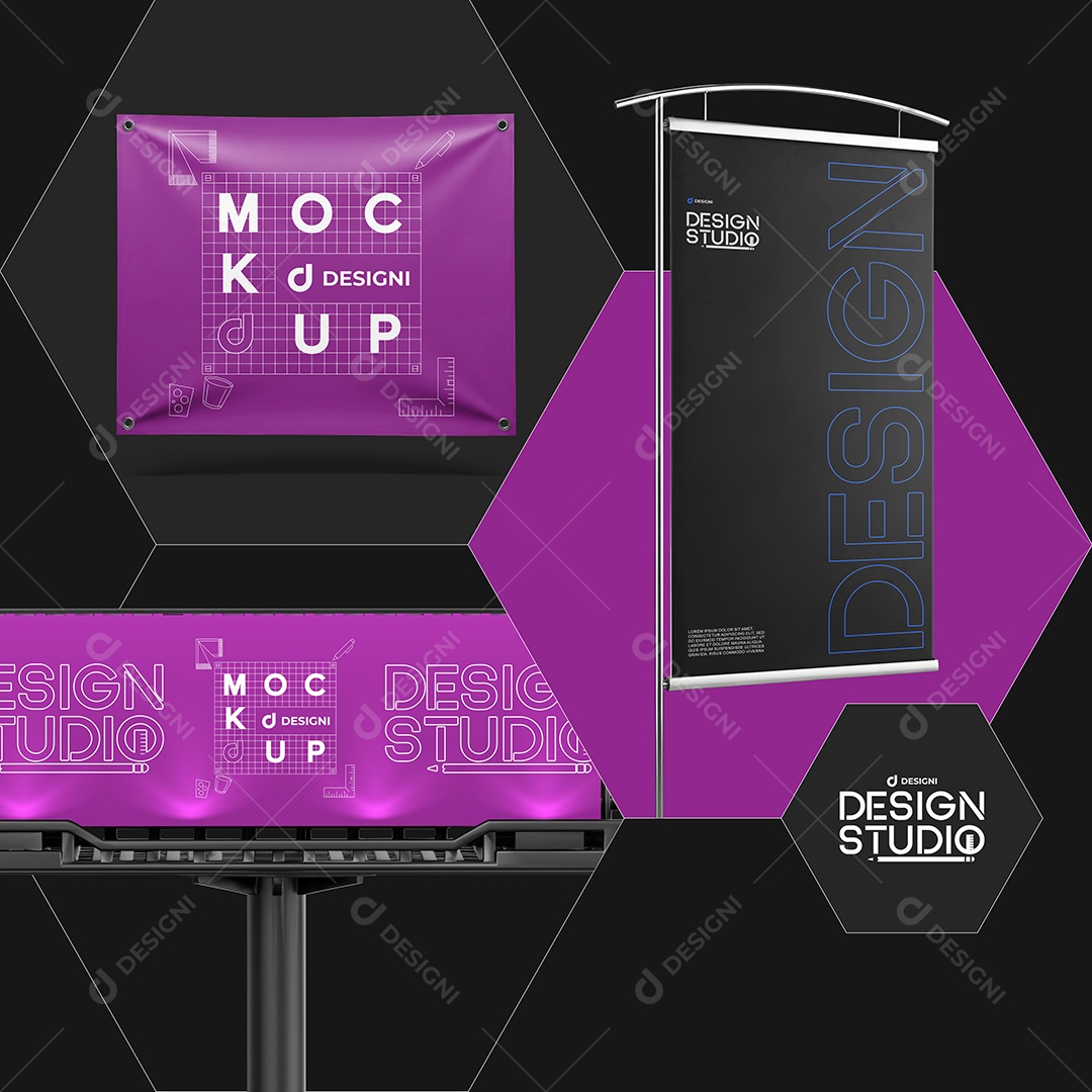 Mockup Brand Kit Instagram Midia Externa PSD Editável