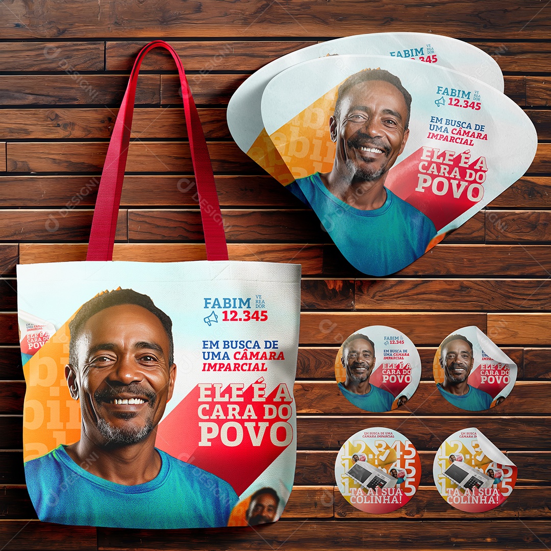 Mockup Brindes Campanha Eleitoral PSD Editável