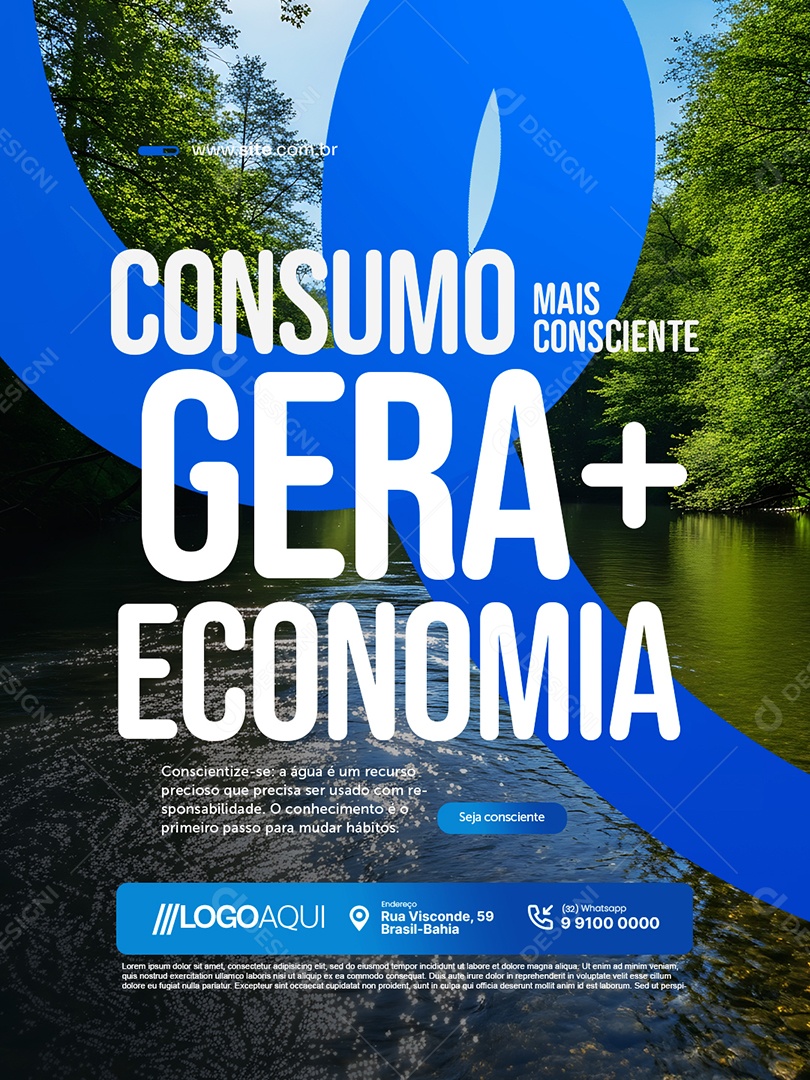 Concessionária de Água Consumo Gera Mais Economia Social Media PSD Editável