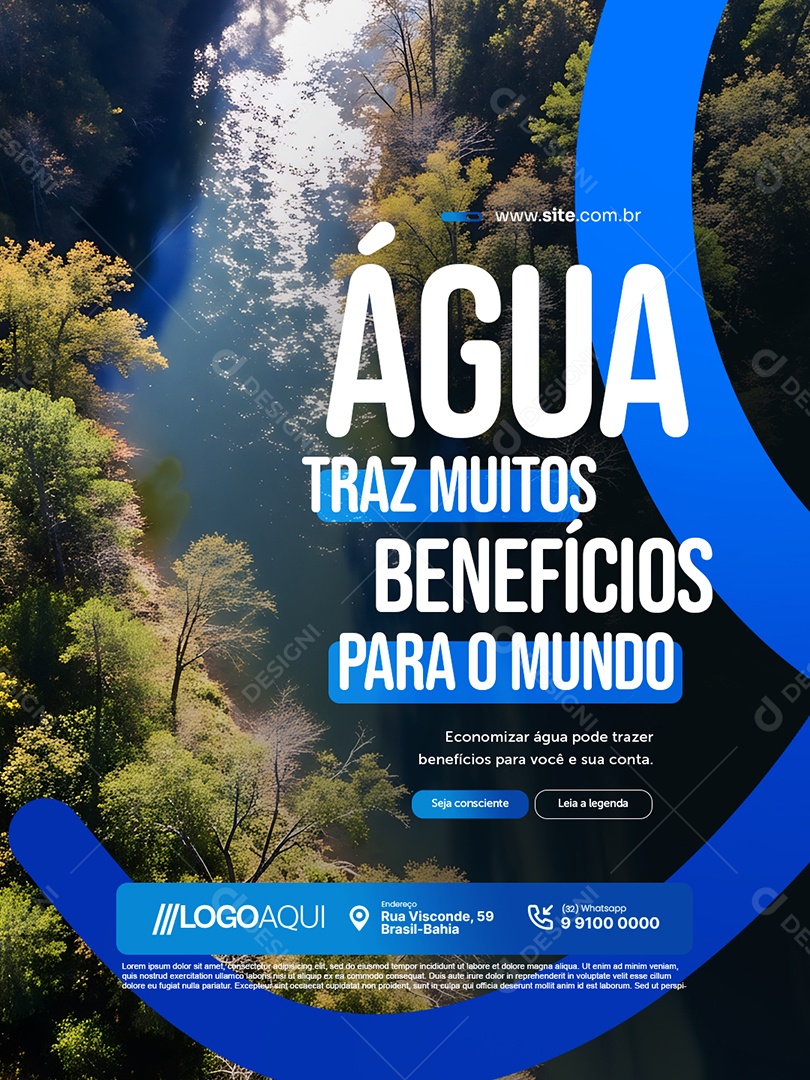Concessionária de Água Traz Muitos Benefícios para o Mundo Social Media PSD Editável
