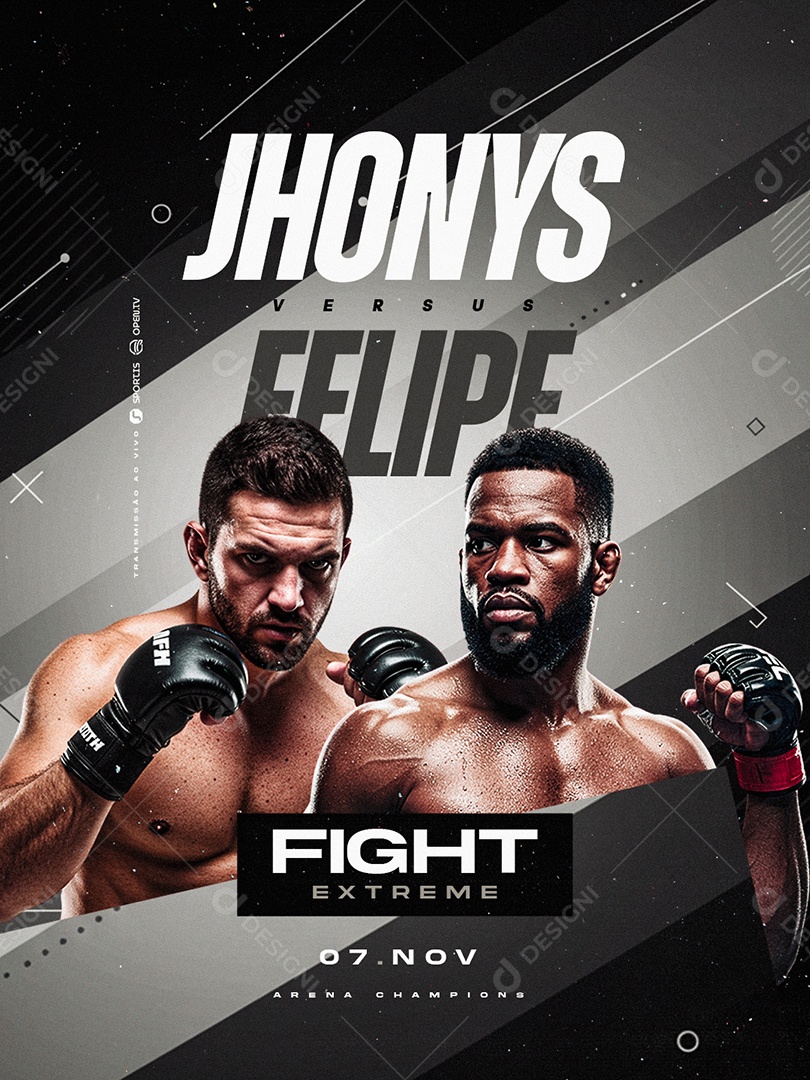 Campeonato de Luta Jhonys Verus Felipe Social Media PSD Editável
