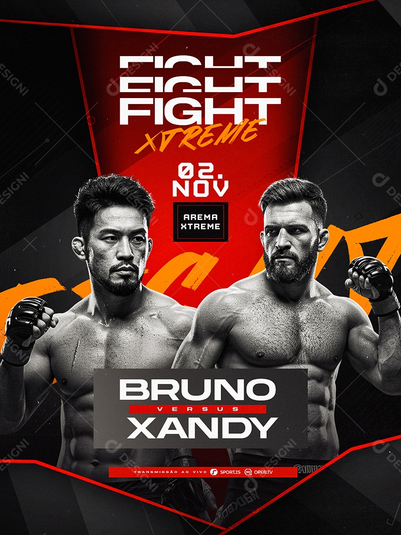 Campeonato de Luta Fight Xtreme Social Media PSD Editável