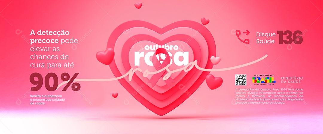 Carrossel Outubro Rosa A Detecção Precoce Pode Elevar as Chances de Cura Social Media PSD Editável