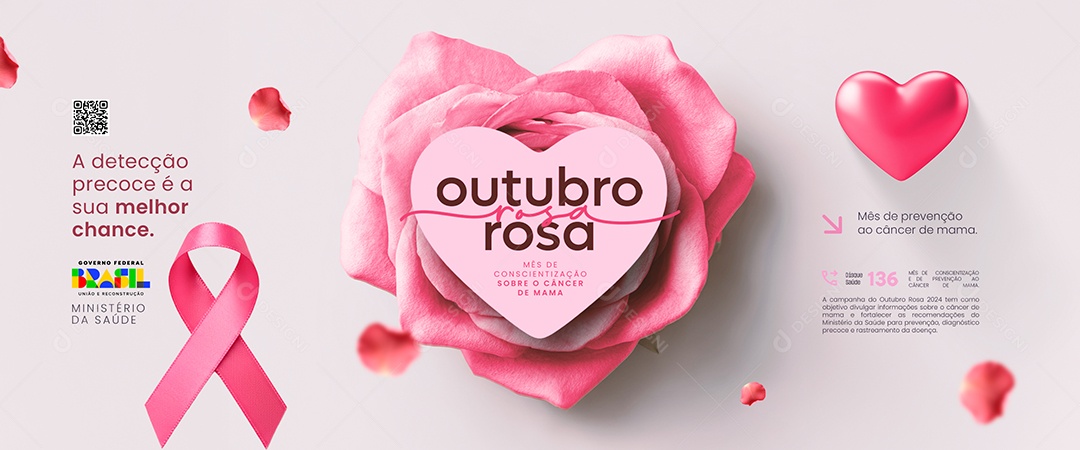 Carrossel Outubro Rosa A Detecção Precoce é a Melhor Chance Social Media PSD Editável