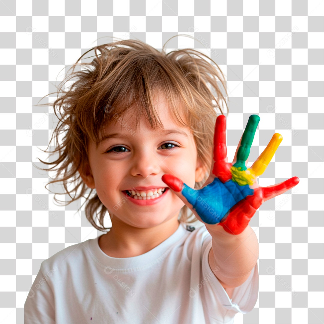 Criança Brincando com Tinta PNG Transparente