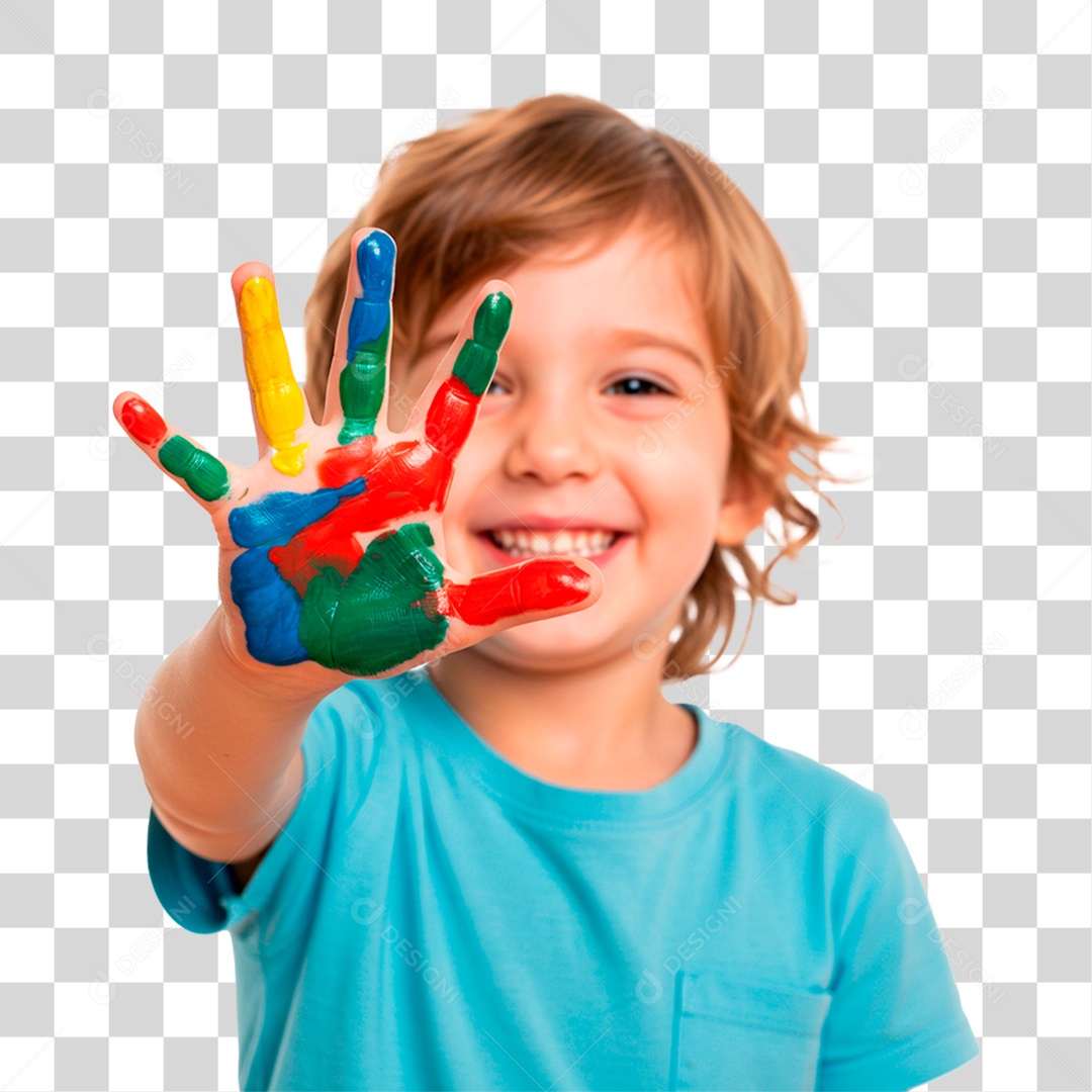 Criança Brincando com Tinta PNG Transparente