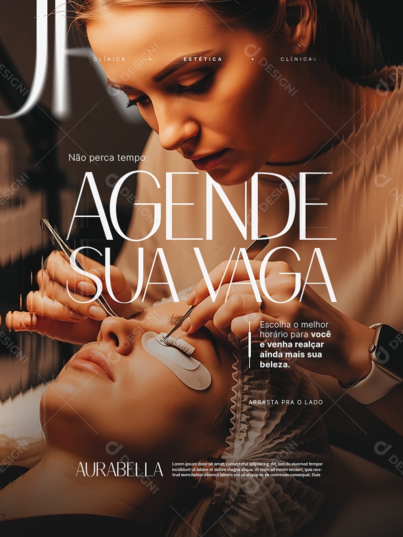 Estética Não Perca Tempo Agende sua Vaga Social Media PSD Editável
